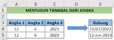 Menyusun tanggal dari angka